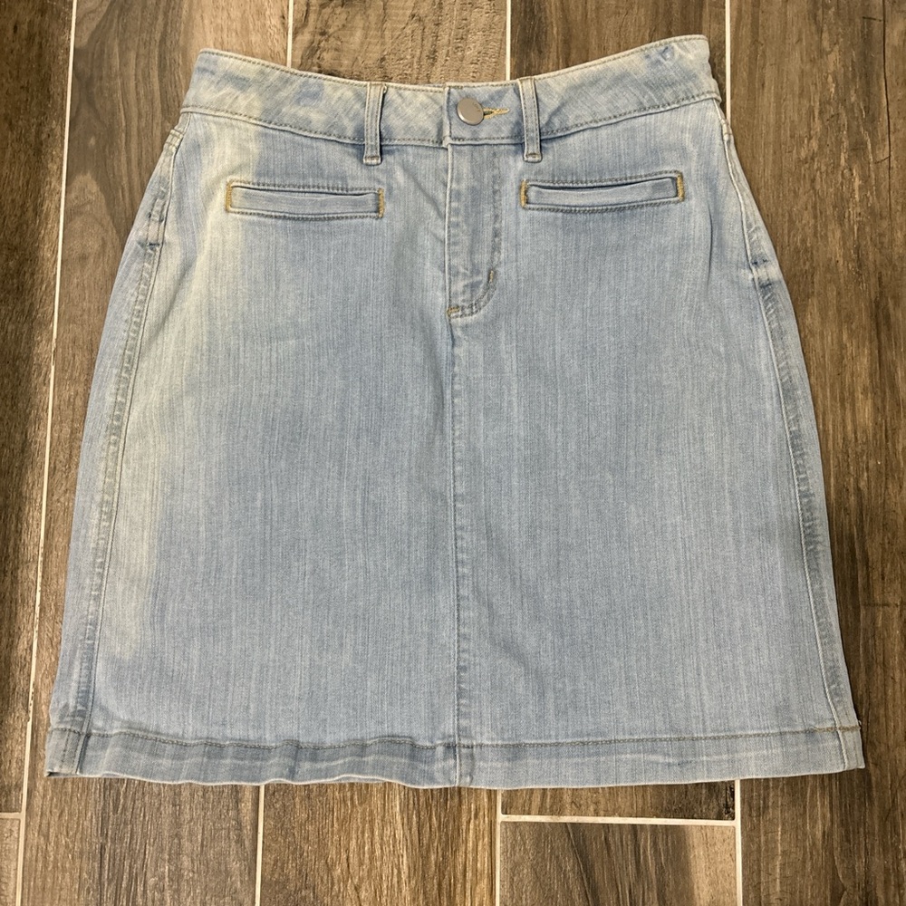 Loft blue denim mini skirt